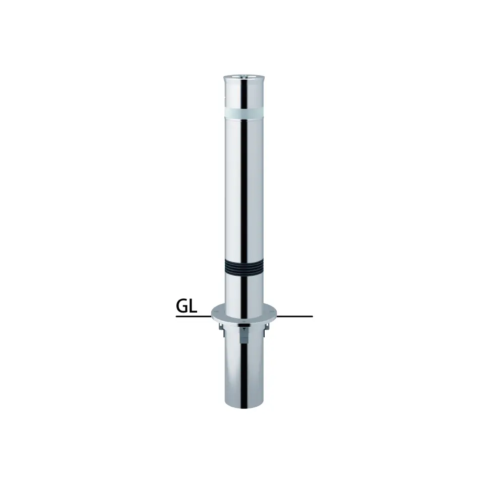 リフター 上下式 標準タイプ 車止めポール エンド用(最終端部) 直径76.3mm ステンレス製 ワンタッチロック付 メーカー直送 サンポール LA-8LC-E - 3